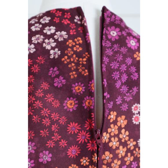 Vintage 1970s Size S Flower Power Print Maxi Dress Mod Hippie Hostess - Picture 9 of 10